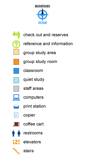 Legend for the the library floor map