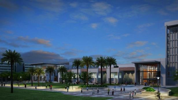 UCSB Library Addition and Renovation by night