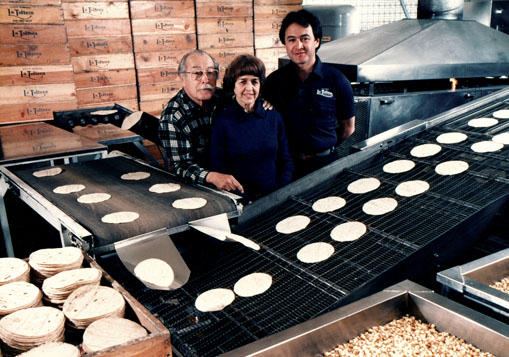 The Claveria's at their La Tolteca tortilla factory in Santa Barbara 