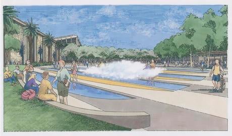 rejected plan for the Library Plaza, circa 1997