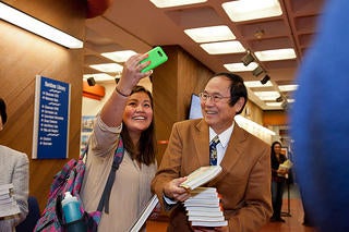 Posing for a pic with the Chancellor