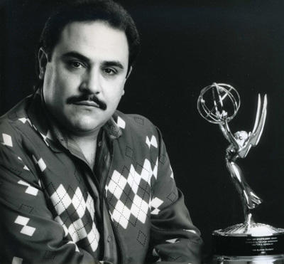 Hector Gonzalez with his 1985 ABC Sports Emmy