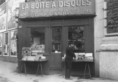 Edouard Pecourt in front of his shop, Paris