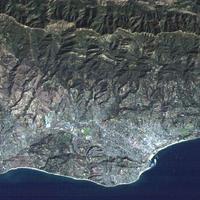 Detail of portion of medium resolution satellite image of Santa Barbara