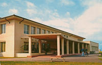 Postcard of first library building on Goleta campus, circa 1954
