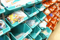 Curriculum Lab bins with math kids