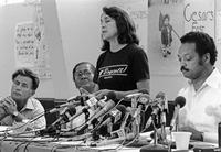 Dolores Huerta at the end of Chávez’s 36-day Fast for Life, August 21, 1988 
