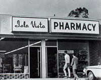 Isla Vista Pharmacy, ca. 1960s. From the University Archives.