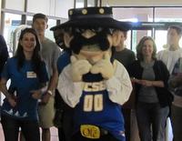 Ole on a tour of the library