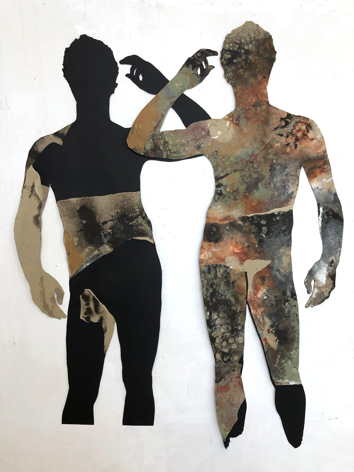 An art piece by Heebner depicting two people standing next to each other.