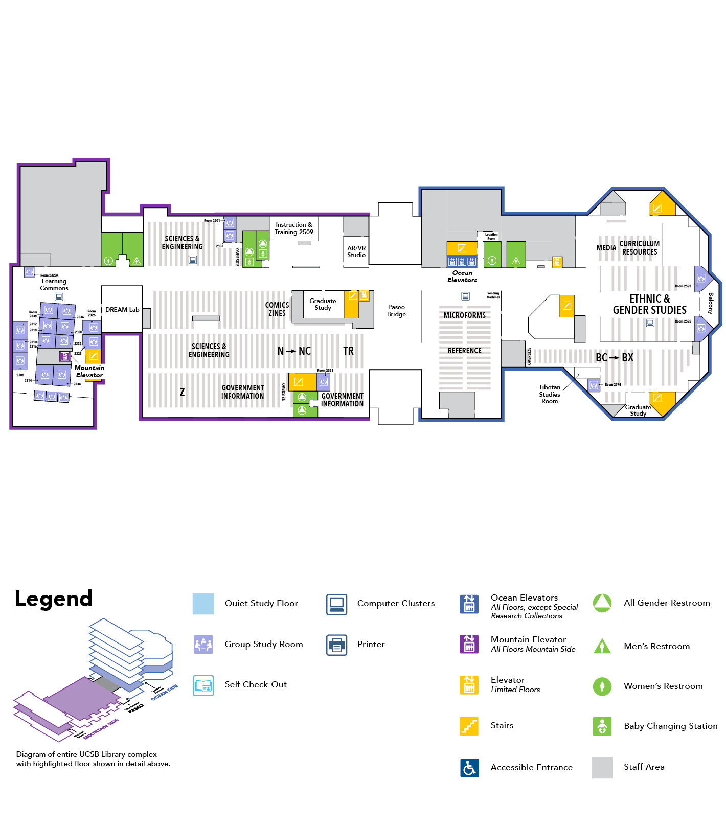 UCSB Library 2nd Floor Map | UCSB Library