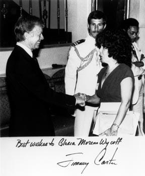 CFMN President Gloria Moreno-Wycoff with President Jimmy Carter