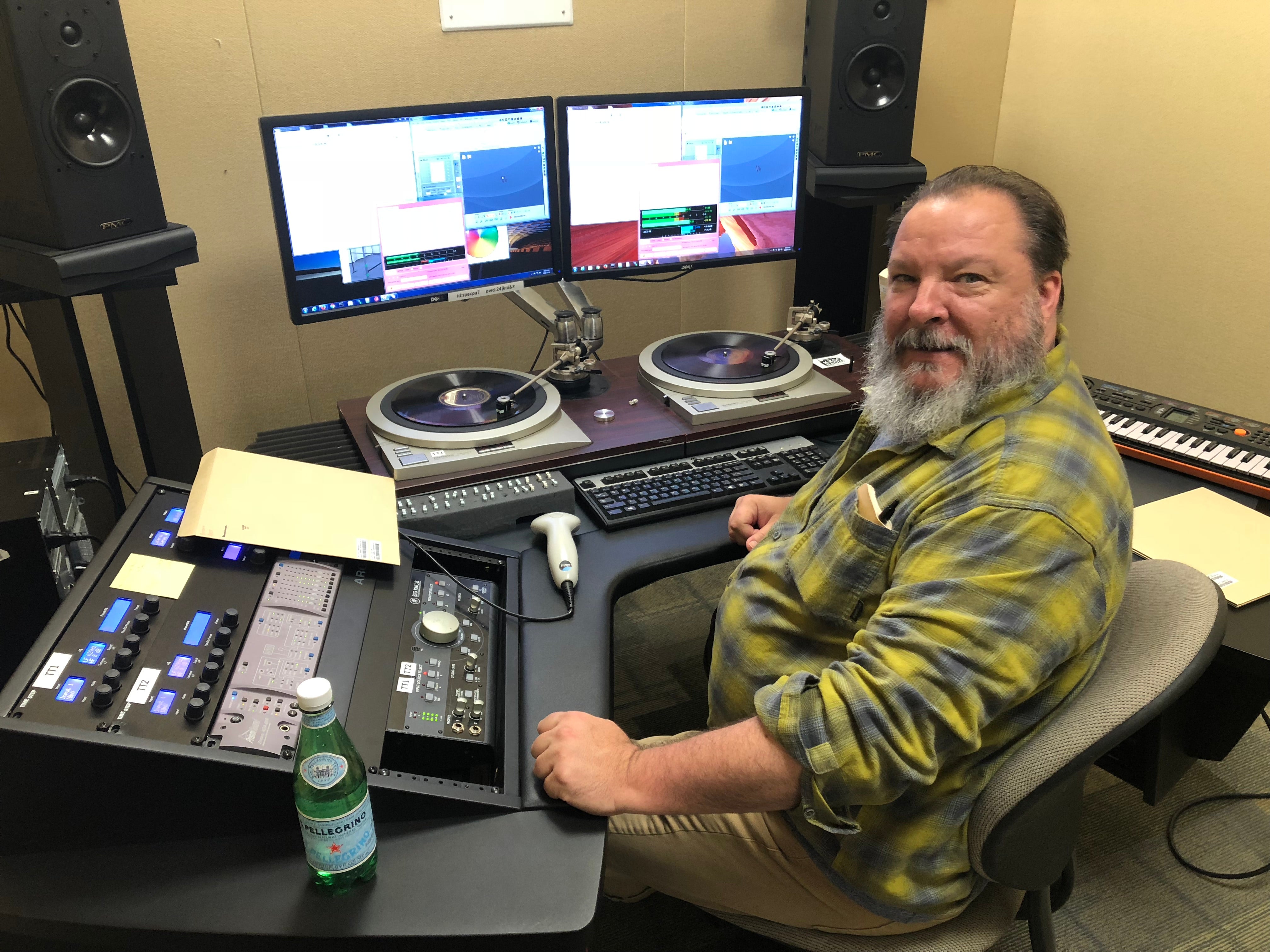 Digitizing technician working at the Studio A transfer workstation