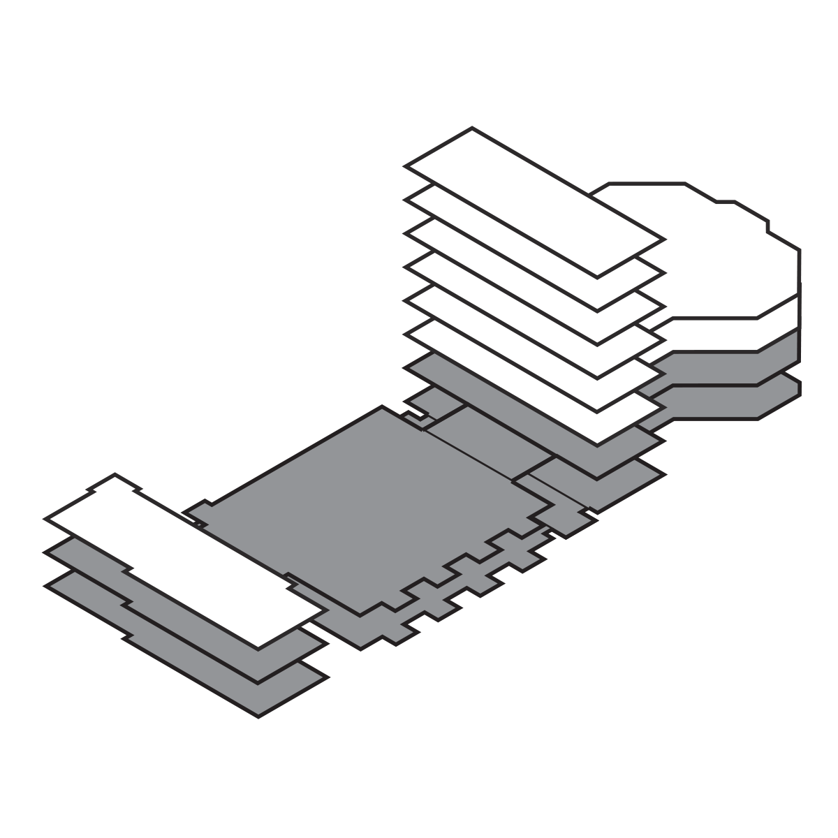 Library building diagram with 1st and 2nd floors highlighted