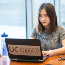 woman using a laptop