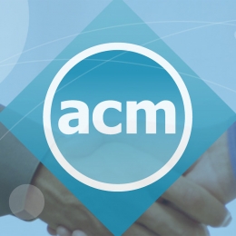 ACM logo with hands shaking in the background