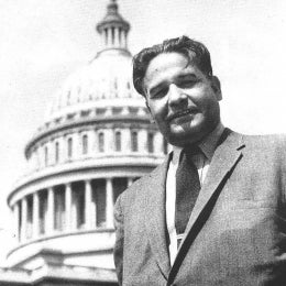 Dalip Singh Saund in front of the U.S. Capitol.