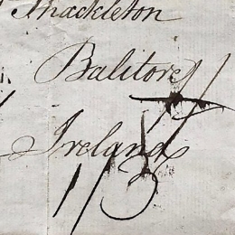 Image showing Ballitore, Ireland handwritten in black ink