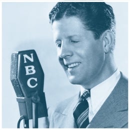 NBC studio photograph of Rudy Valleé. 