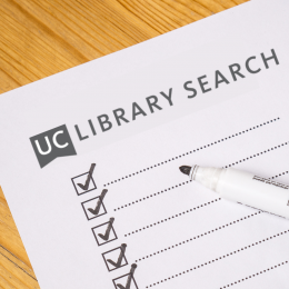 Checklist with UC Library Search at the top.