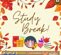 Study Break title and leaves