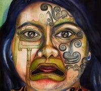 A painting of a women