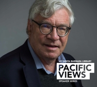 Portrait of Nelson Lichtenstein with Pacific Views logo superimposed