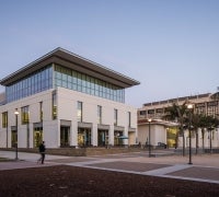 Exterior photo of the UCSB Library Mountain Side