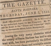 Clip from The Santa Barbara Gazette