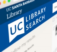 A web browser open to the UC Library Search page.