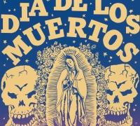 Detail of Dia de los Muertos 1979 by Leo Limon from the Cultura Cura exhibition 