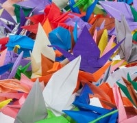 colorful paper cranes