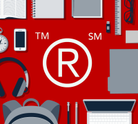 Illustration of a grid of items around a circle R, a TM, and a SM